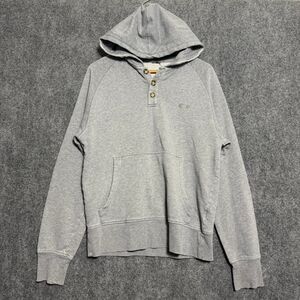 Oakley Grey henley button up hoodie Size Large